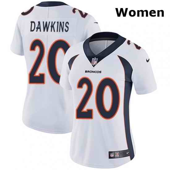 Womens Nike Denver Broncos 20 Brian Dawkins Elite White NFL Jersey